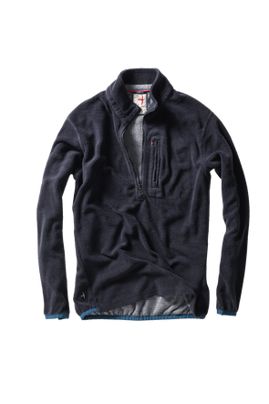 Relwen Sheared Fleece Half-Zip in Dark Navy