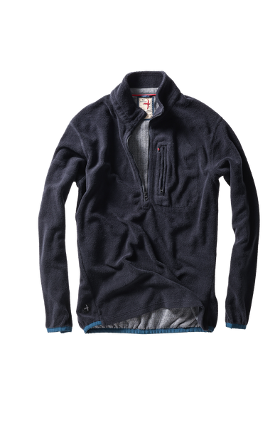 Relwen Sheared Fleece Half-Zip in Dark Navy