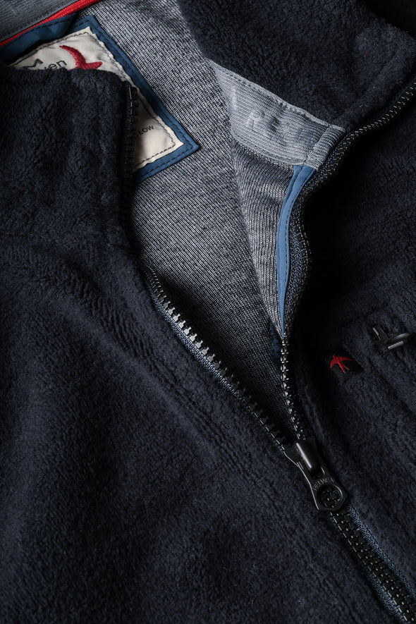 Relwen Sheared Fleece Half-Zip in Dark Navy