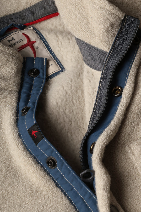 Relwen Terry Snap-Zip Mock in Biscuit
