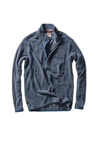 Relwen Terry Snap-Zip Mock in Cadet Navy