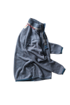 Relwen Terry Snap-Zip Mock in Cadet Navy