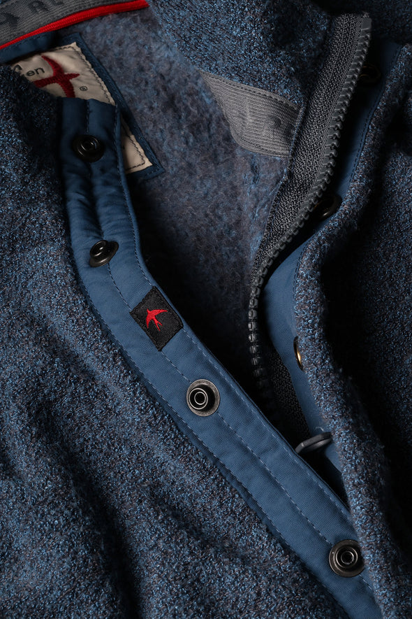 Relwen Terry Snap-Zip Mock in Cadet Navy