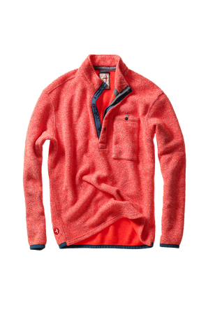Relwen Terry Snap-Zip Mock in Peprika