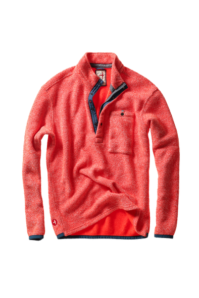 Relwen Terry Snap-Zip Mock in Peprika
