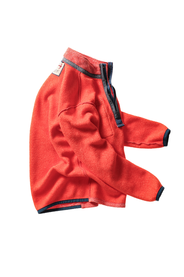 Relwen Terry Snap-Zip Mock in Peprika