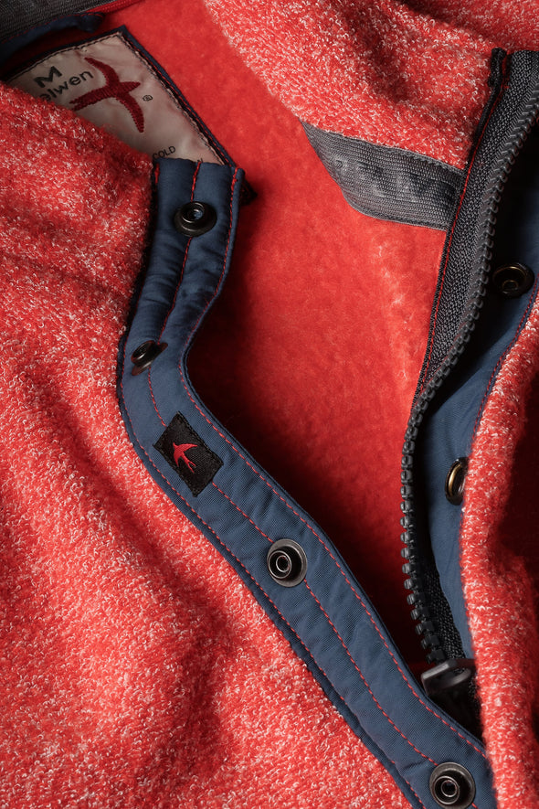Relwen Terry Snap-Zip Mock in Peprika