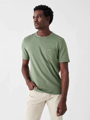 Faherty Sunwashed Pocket Tee in Vail Green