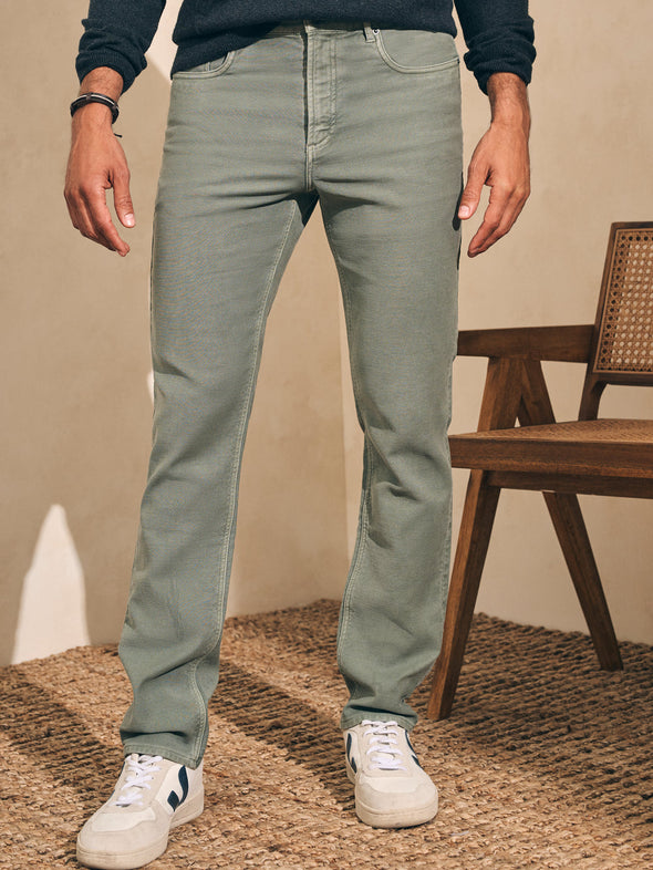 Faherty Stretch Terry 5 Pocket Pant in Desert Olive