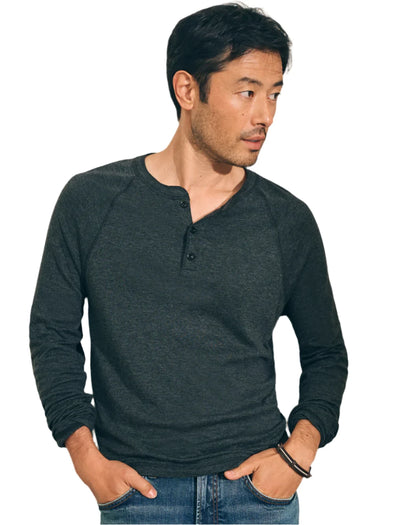 Faherty Cloud Henley in Charcoal Heather