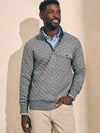 Faherty Epic Quilted Fleece Pullover in Carbon Melange