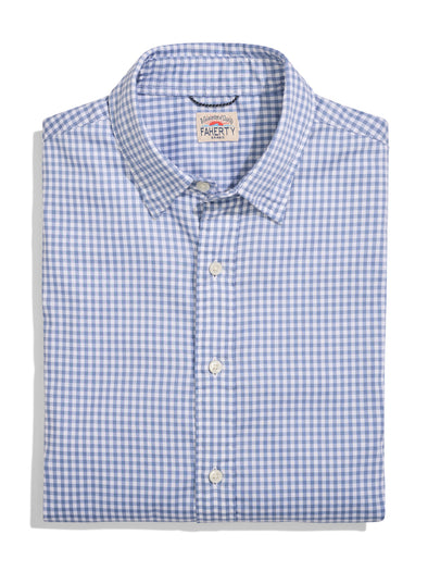 Faherty Movement Shirt in Light Blue Gingham