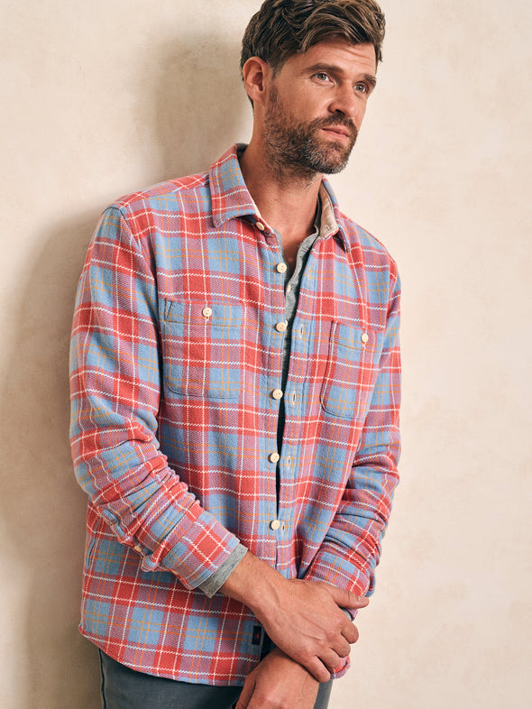 Faherty Surf Flannel in Brick River Plaid
