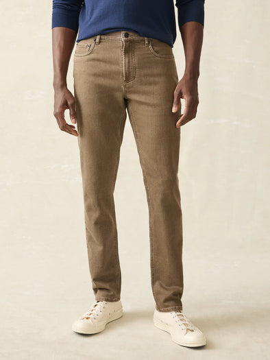 Faherty Stretch Terry 5 Pocket Pant in Driftwood