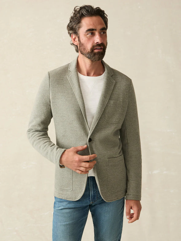 Faherty Inlet Blazer in Olive Brush Melange