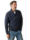 Faherty Epic Quilted Fleece Pullover in Navy Melange