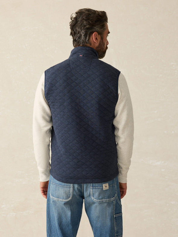 Faherty Epic Quilted Vest in Navy Melange