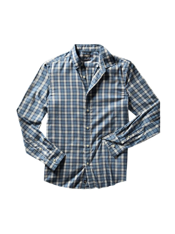 Faherty Movement Shirt in Seaside Blue Plaid