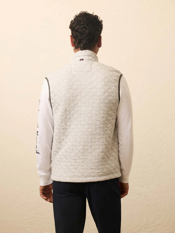 Faherty Epic Quilted Vest in Ivory Peak Heather