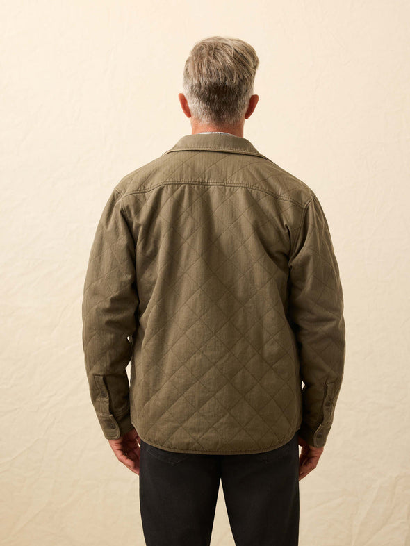 Faherty Doug Good Feather Reversible Bondi Jacket in Prairie Olive