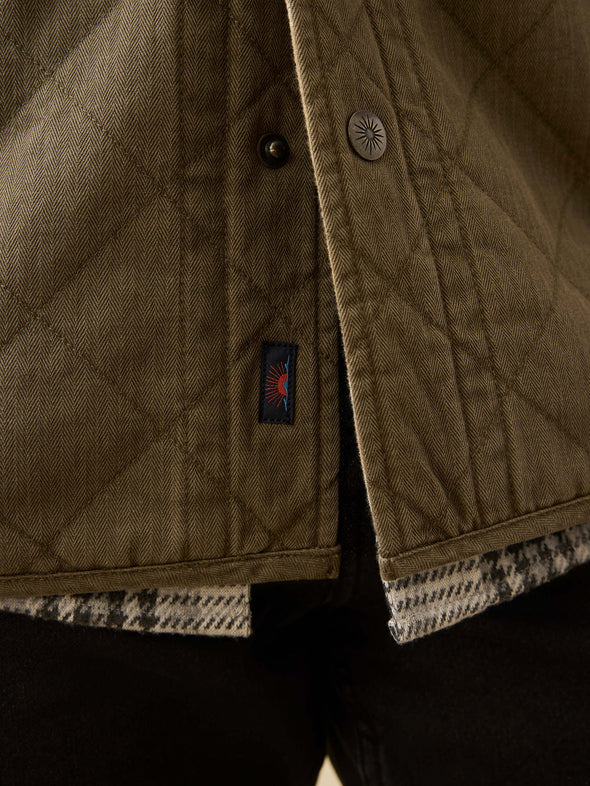 Faherty Doug Good Feather Reversible Bondi Jacket in Prairie Olive