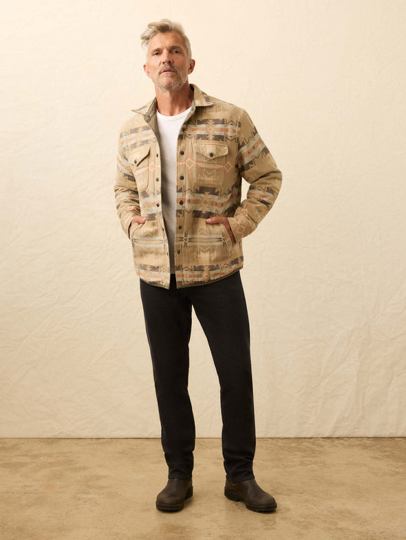 Faherty Doug Good Feather Reversible Bondi Jacket in Prairie Olive