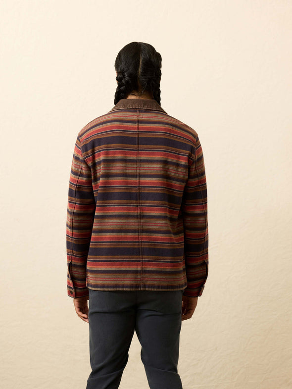 Faherty High Ridge Twill Studio Jacket in Unisex Night Time Fire Stripe