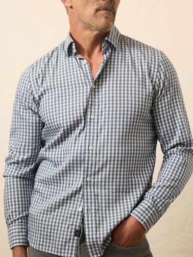 Faherty Movement LS Shirt in Sky Break Gingham