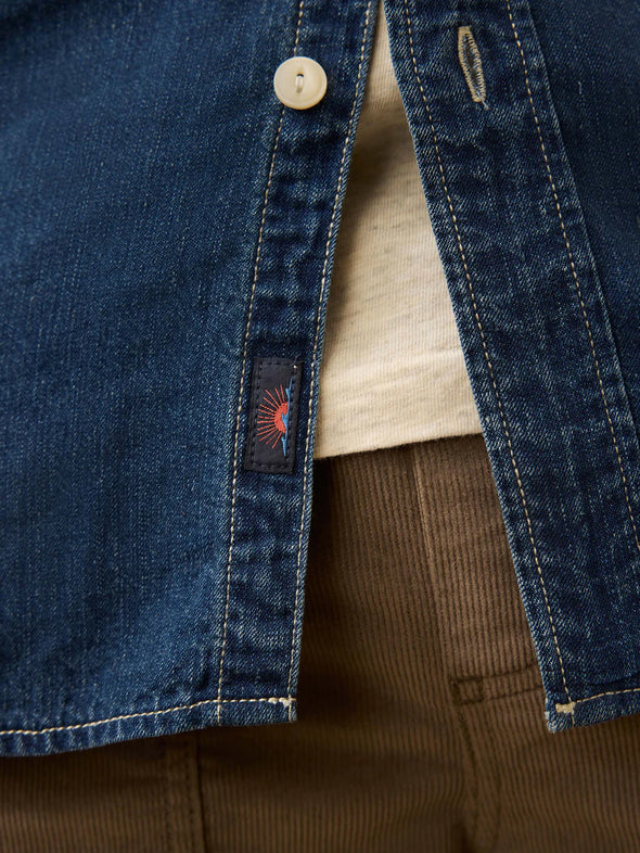 Faherty Tried & True Chambray Workshirt in Night Lagoon Wash