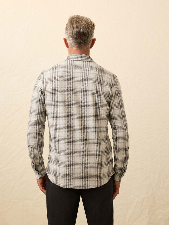Faherty Legend Sweater Shirt in Charcoal Cream Plaid