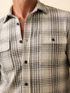 Faherty Legend Sweater Shirt in Charcoal Cream Plaid