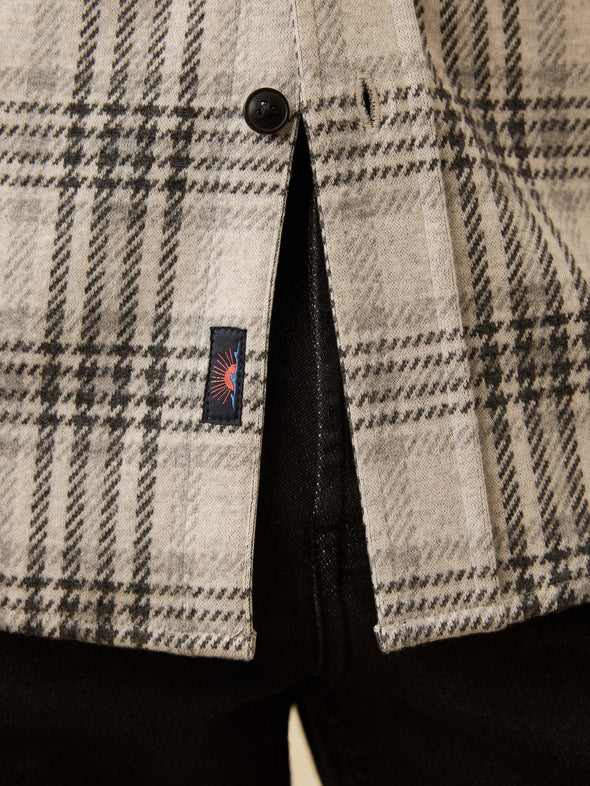 Faherty Legend Sweater Shirt in Charcoal Cream Plaid