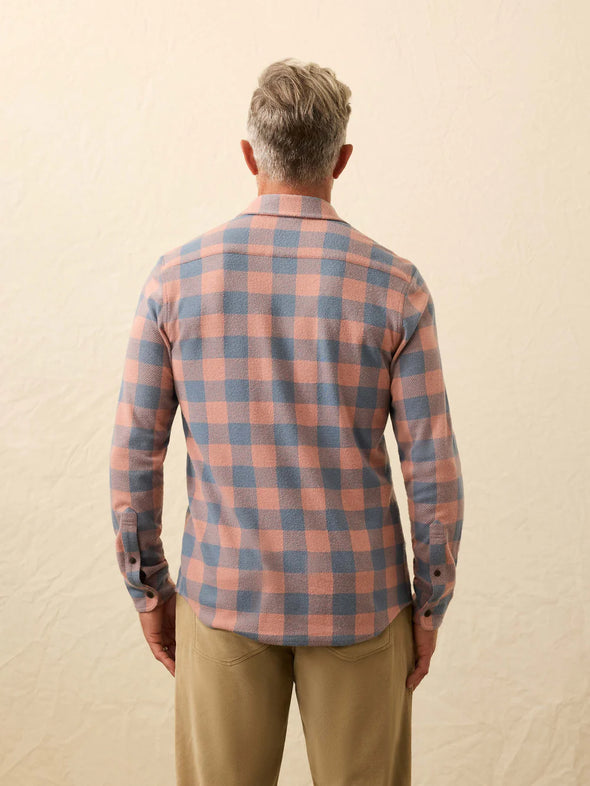 Faherty Legend Sweater Shirt in Clay River Buffalo