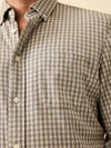 Faherty Coastline Knit Shirt in Fox Grey Gingham