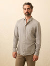 Faherty Coastline Knit Shirt in Fox Grey Gingham