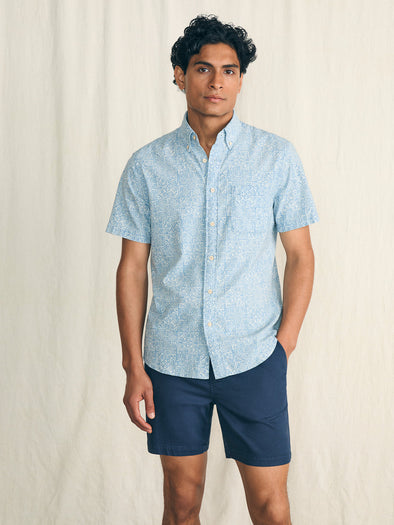 Faherty Playa SS Shirt in South Pacific Geo