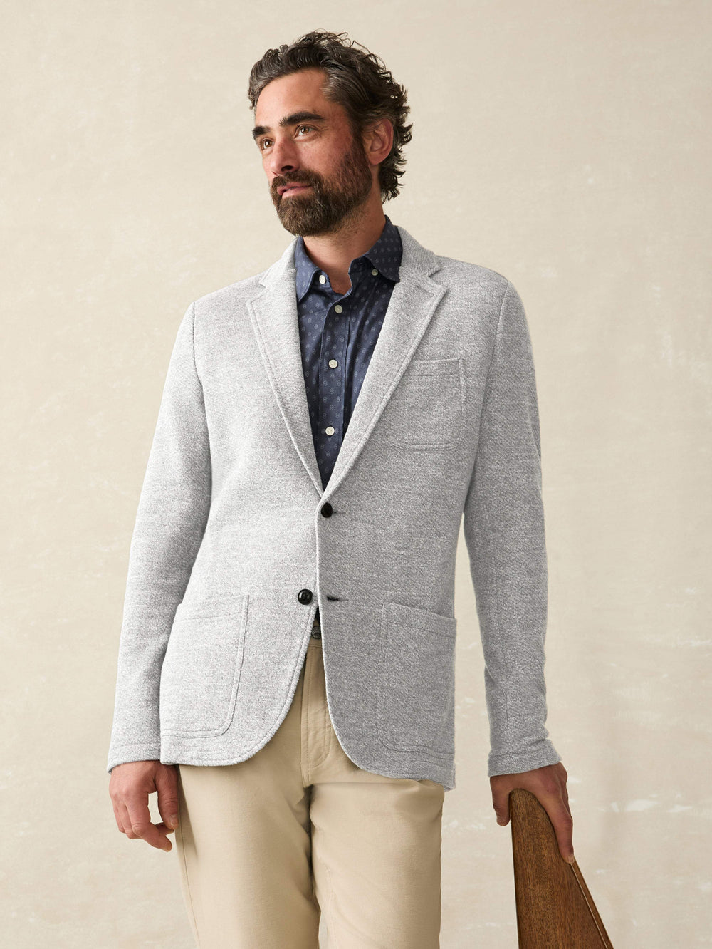 Faherty Inlet Blazer in Heather Grey