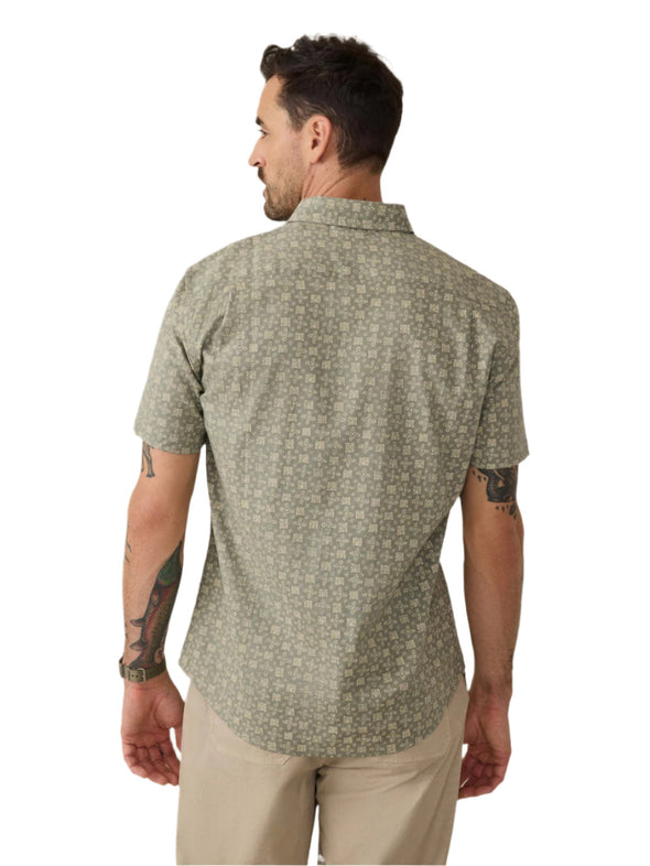 Faherty SS Breeze Shirt in Sundried Sage Emblem