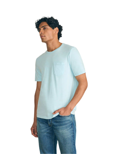 Faherty Sunwashed Pocket Tee in Blue Oasis