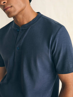 Faherty Sunwashed SS Henley in Dune Navy