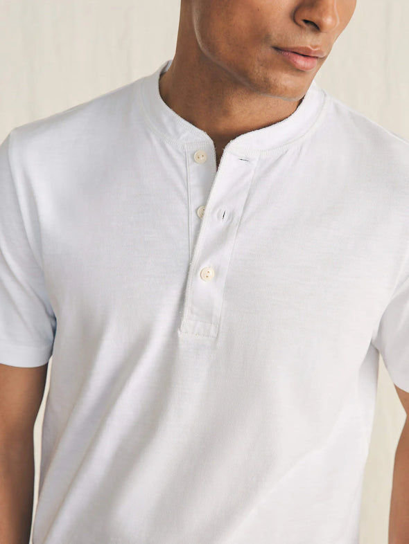 Faherty Sunwashed SS Henley in White