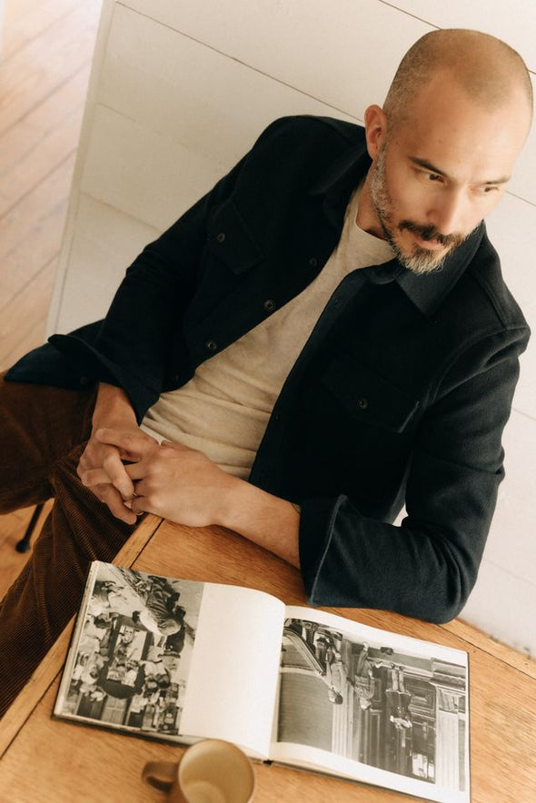 Taylor Stitch Maritime Shirt Jacket in Dark Navy Moleskin Twill