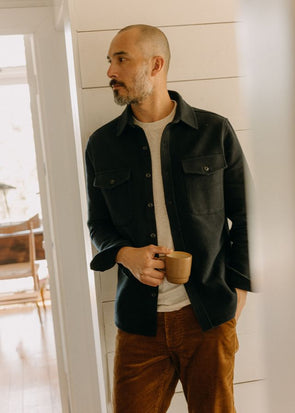 Taylor Stitch Maritime Shirt Jacket in Dark Navy Moleskin Twill
