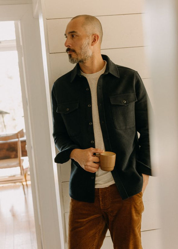 Taylor Stitch Maritime Shirt Jacket in Dark Navy Moleskin Twill