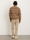 Alex Mill Fair Isle Crewneck Sweater in Camel Combo
