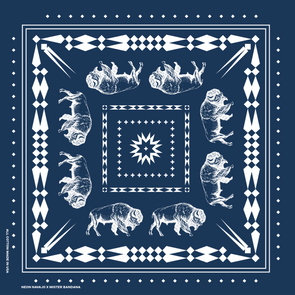 Mister Bandana Great Plains Buffalo in Navy