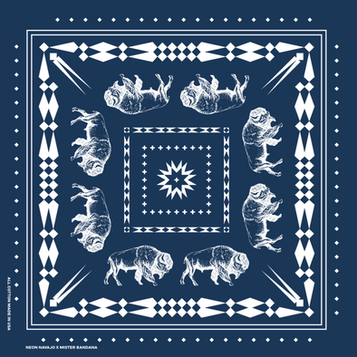 Mister Bandana Great Plains Buffalo in Navy