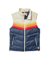 Marine Layer Archive Boreal Puffer Vest in Navy Sunset Colorblock