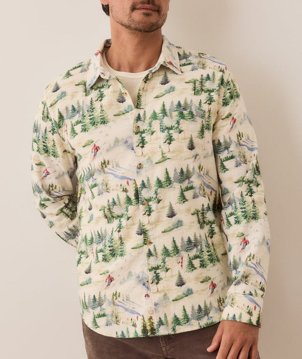 Marine Layer Slope Stretch Selvage Shirt in Ski Mountian