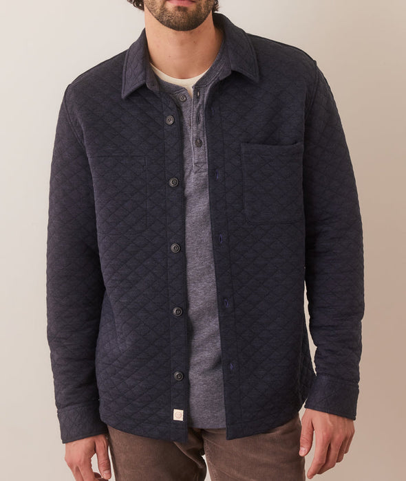 Marine Layer Corbet Quilted Overshirt in Navy